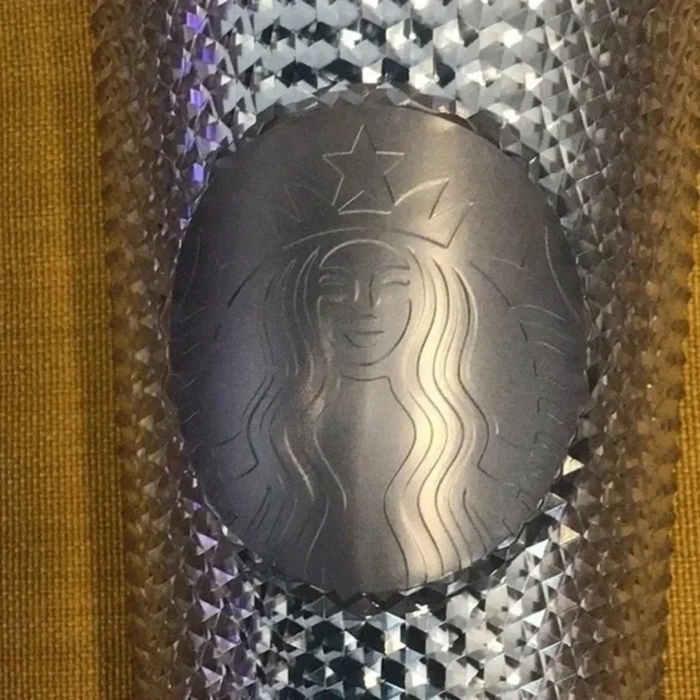 ❄️ Starbucks | 2021 Christmas Grey Silver Glitter Studded 24oz Tumbler Straw